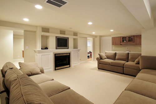 couches on a newly remodeled basement hamburg ny